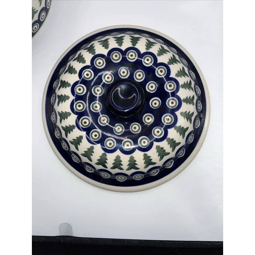 Zaklady Boleslawiec Polish Pottery Casserole Dish/Baker With Lid